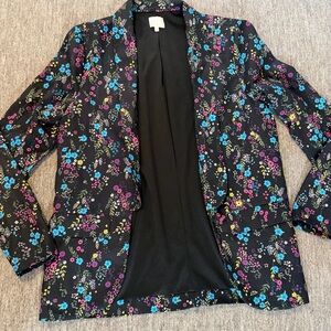 Dee Elly Floral Print Women’s Blazer Jacket Sz Small